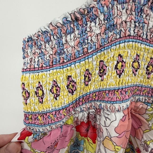 In Bloom Floral Maxi Dress Summer Boho Cottagecore Pink Yellow Sleeveless Medium - Picture 11 of 16